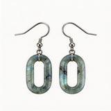 Hand Made Craved Hollow O-Shape Gemstone Pendant 25×40mm Drop Earring for Women girl