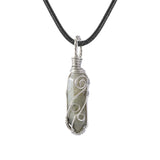Handmade Wire Wrapped Hexagonal Point Gemstone Pendant Necklace #SN1753-45CM Cord