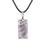 13X25MM Rectangle Gemstone Pendant Necklace - Healing Crystal Charm for Men & Women