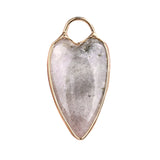 Golden Edged Long Heart Healing Crystal Pendant: Natural Stone Necklace Accessory for Women's Spiritual Gifts