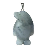 Inch Hand Carved Penguin Gemstone Pendant for Making Jewelry #SP2313S-25MM