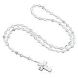 Natural Stone Cross Necklace Handmade 6mm Bead Rosary Jewelry Adjustable Spiritual Meditation Prayer Beads for Men Women Gifts SN2031