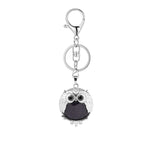 Silver Owl Gemstone Pendant  Bird Animal Keychain KC1758S Lobster Clasp Keyc Chain