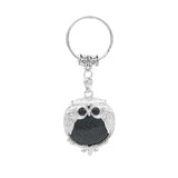 Silver Owl Gemstone Pendant  Bird Animal Keychain KC1758S