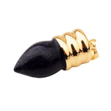 Gold Spiral Cap Bullet Shape Natural Stone Pendant, Teardrop Pointed Gemstone Charm with Grooved Gold Bail, Reiki Healing Crystal DIY Necklace Pendant