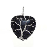 Silver Tree Of Life Wire Wrapped Stone Pendant for Making Jewelry #SP0831S