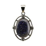 Silver Oval Gemstone Pendant for DIY Making Jewelry #SP1502S