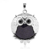 Silver Owl Gemstone Pendant For Making Jewelry #SP1758-28x36MM Size: Aprox 28x38MM -25MM Cabs