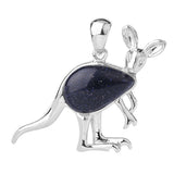 Silver Kangaroo Gemstone Pendant #SP1765 Animal Crsytal For Making Jewelry
