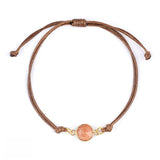 10mm Disc Stone Adjustable Bracelet for Women Men Handmade Woven Bohemian Style Crystal Bangle #SB3127