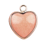 15mm Heart Gemstone Pendant Charms for Diy Making Jewelry Wrapped Gold / Silver