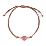 10mm Disc Stone Adjustable Bracelet for Women Men Handmade Woven Bohemian Style Crystal Bangle #SB3127
