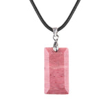 13X25MM Rectangle Gemstone Pendant Necklace - Healing Crystal Charm for Men & Women