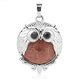 Silver Owl Gemstone Pendant For Making Jewelry #SP1758-28x36MM Size: Aprox 28x38MM -25MM Cabs