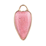 Heart Gemstone Pendant for Making Jewelry SP1806G-17X28mm Long Teardrop Gold Wrapped