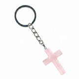 Rose Quartz Cross Pendant 27X40mm Gemstone Jewelry Necklace Earrings