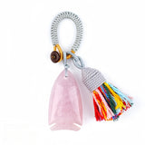 Handmade Gemstone Fish Keychain with Colorful Tassel #KC2016S-A10 Charm for Abundance, Protection & Everyday Luck | Perfect Gift for Her