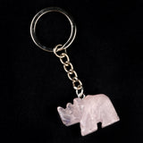 Gemstone Rhinoceros Keychain - Wildlife Animal Bag Charm