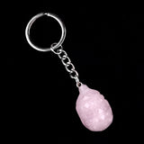 1Inch Handmade Carved Gemstone Hedgehog Pendant Keychain #KC2308S-A1