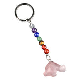 1.0Inch DolphinPendant Keychain 7 Chakra Beads Chain #KC2310S-A4