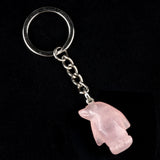 1.0 Inch Hand-Carved Gemstone Penguin Pendant Keychain#KC2313S-A1