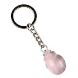 1.0Inch Hand Carved Beetle Gemstone Pendant Animal Keychain #KC2315S-A1