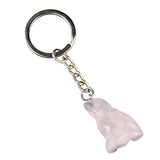1.0Inch Handmade Craved  Gemstone Bird Animal Pendant Keychain #KC2317S-A1