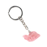 1.0 Inch Hand Carved Snail Gemstone Figurine Pendant Keychain #KC2323S-A1