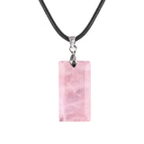 13X25MM Rectangle Gemstone Pendant Necklace - Healing Crystal Charm for Men & Women