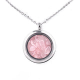 Round Gawu Box Pendant Necklace  Chip Stone Stainless Steel Floating Locket Crystal Specimen Keepe Custom for Keepsakes & Healing Stones（副本）
