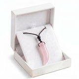 Gemstone Horn Pendant Necklace In Gift Box – Handcrafted Healing Crystal Jewelry for Men & Women #SN2017