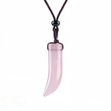 Gemstone Horn Pendant Necklace – Handcrafted Healing Crystal Jewelry for Men & Women #SN2017