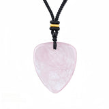 Gemstone Guitar Pick Pendant Necklace with Adjustable Cord SN2030-BK23