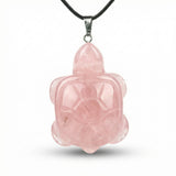 Natural Gemstone Pendant Necklace - 45cm Black Cord