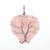 Silver Tree Of Life Wire Wrapped Stone Pendant for Making Jewelry #SP0831S