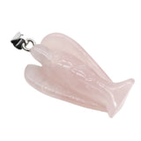 Handmade Craved 1.0Inch Gemstone Angel Pendant For Making Jewelry #SP1531