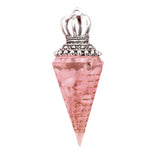Silver Crown Resin Crystal Pentacle Orgone Pendulum Pendant Dowsing Charm for Wicca & Spiritual Jewelry
