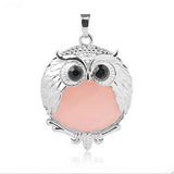 Silver Owl Gemstone Pendant For Making Jewelry #SP1758-28x36MM Size: Aprox 28x38MM -25MM Cabs