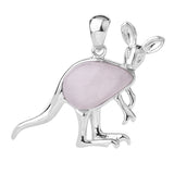 Silver Kangaroo Gemstone Pendant #SP1765 Animal Crsytal For Making Jewelry