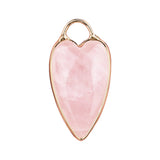 Golden Edged Long Heart Healing Crystal Pendant: Natural Stone Necklace Accessory for Women's Spiritual Gifts