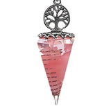 Chips Gemstone Tree of Life Resin Pendulum NO Chain Hexagonal Pyramid Pendant #SP1882AS-F98