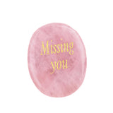 Worry Healing Palm Stones for Meditation Prayer Home Decor ( Missing You)  35x45MM #SP1904G-W02