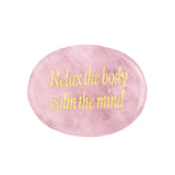 Worry Healing Palm Stones for Meditation Prayer Home Decor with (Relax the body calm the mind )-35x45MM #SP1904G-W05