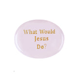 Worry Healing Palm Stones for Meditation Prayer Home Decor with (WhatWould Jesus Do? )35x45MM #SP1904G-W14