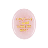 35x45MM Worry Healing Palm Stones for Meditation & Prayer with Everything Word " Everything I want wants me more " SP1904G-W15