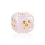 15mm Handmade Carved Gemstone Dice – Natural Stone Crystal Game Dice with Gold Pips – Premium Rounded Edge D6 for Board Games, Tarot, RPG & Decorative Use
