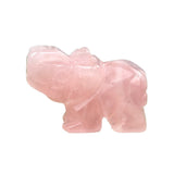 1.0Inch Handmade Carved Gemstone Elephant Ornament For Home Office Desk Decor Mini Stone Animal Figurine Statue Reiki Healing Crystal