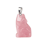 1.0Inch Hand Carved  Gemstone Wolf Animal Pendant for Making Jewelry #SP2314S-25MM