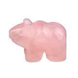 1.0 Inch Hand Carved Bear Gemstone Figurine Ornament for Home Office Desk Decor #SP2324