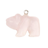 1.0 Inch Hand Carved Bear Gemstone  Pendant for Making Jewelry #SP2324S-25MM